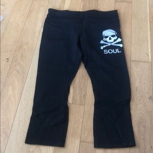 SoulCycle x lululemon silver skull size 8 leggings